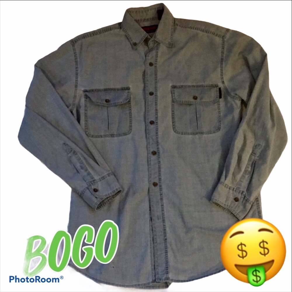 🤑BOGO🤑 Men’s Wolverine denim work shirt